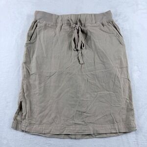 Kaffe Naya Skirt Cotton Elastic Drawstring Waist Tan Size 36